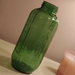 Vintage Green Glass Water Bottle